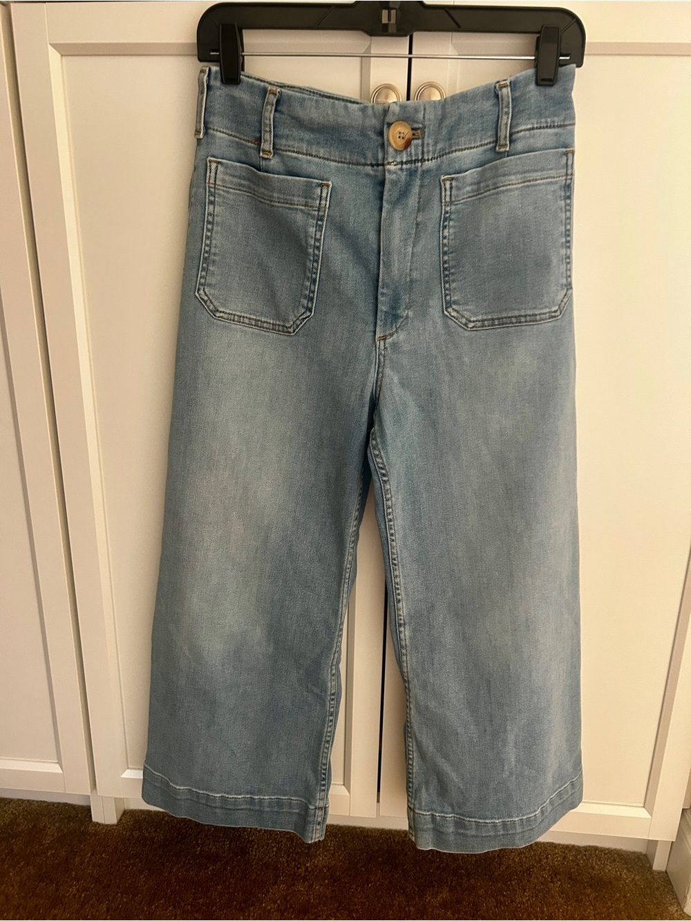 Anthropologie Maeve Light Blue Wide-Leg Crop Jeans - Picture 2 of 7